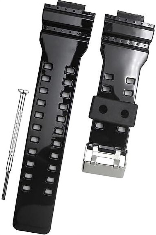 LUBA HIMT CDS3 16MM Strap Replacement Compatible with CASI0 Gshock GD-120, GA-100 16 mm Resin Watch Strap(Black)