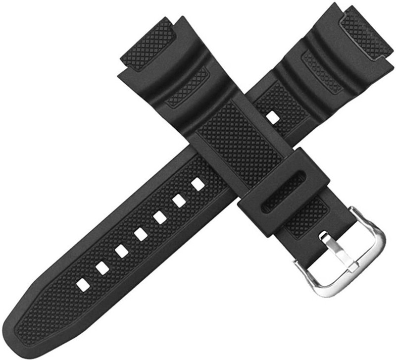 Rayyn [CASO17] COMPATIBLE WITH ''CASIO" SGW-400H-1BVH, SGW-300H-1AVH & OTHER MODELS 18 mm Resin Watch Strap(Black)