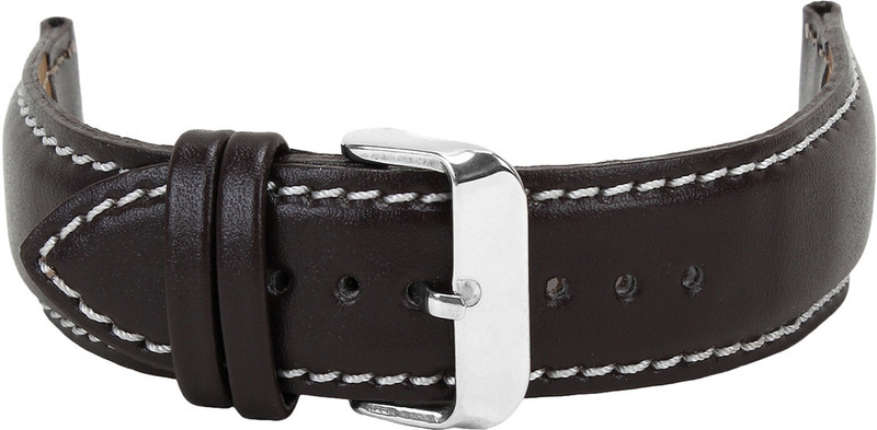 Roycee 9670224 24 mm Synthetic Leather Watch Strap(Brown)
