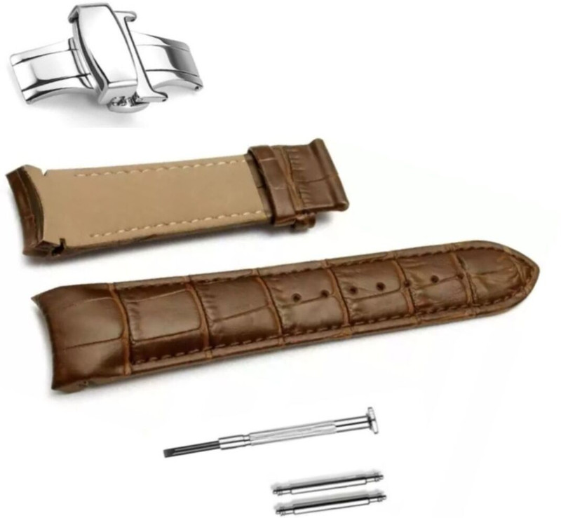 Bharasoft [TSCAL] Best Replacement for Tissot Couturier 1853,With LOCK and tool 22 mm Genuine Leather Watch Strap(Brown)