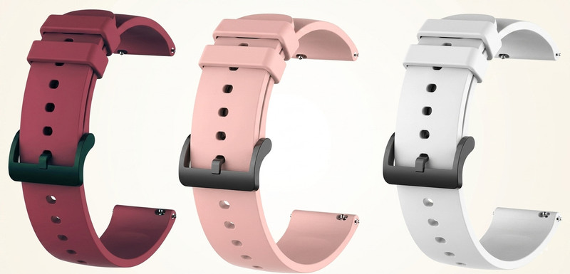 SEHUB Soft Strap Combo Watch Strap Replacement Band White Red Pink 20 mm Silicone Watch Strap(White, Red, Pink)