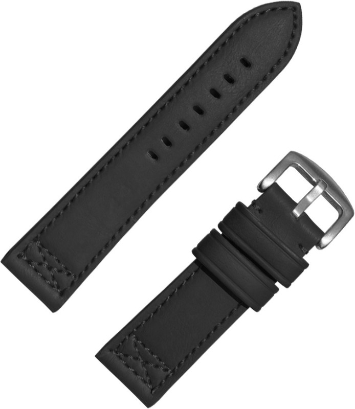 Rayyn [TORO] Thick Strap Design 24 mm Genuine Leather Watch Strap(Black)