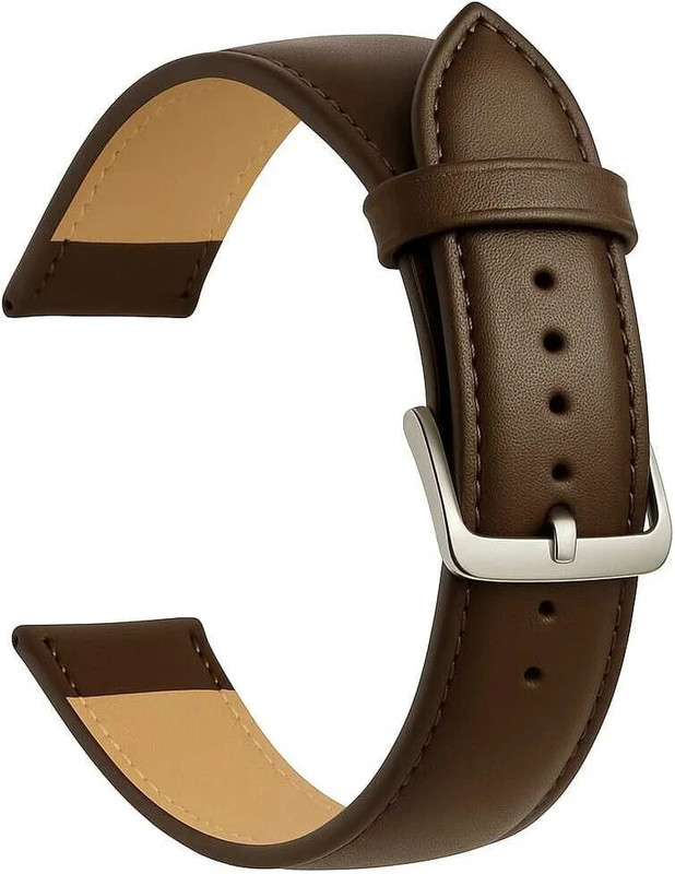 RStraps 22mm brown Leather Strap for Watch | Watch Strap Belt for Men | Replacement Band 20 mm Genuine Leather Watch Strap(Brown)