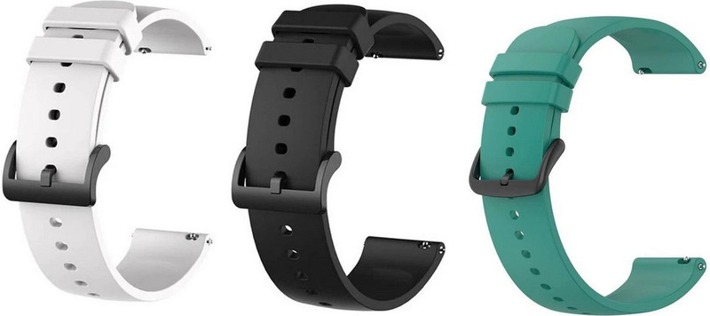 SEHUB Premium 20mm Silicone Watch Strap Soft Comfort Fit Replacement 20 mm Silicone Watch Strap(Green, Black, White)