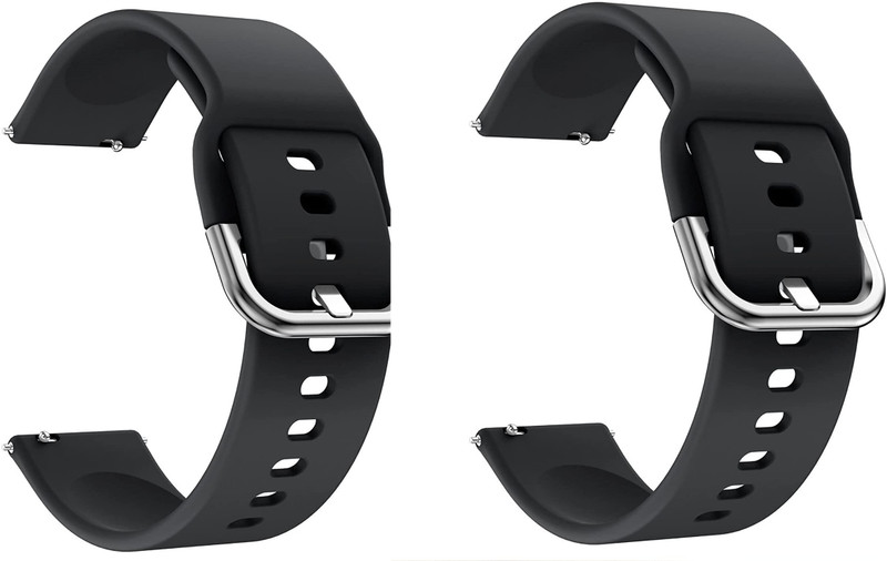 Global Creations Watch Strap For All Smart Watches 19 mm Silicone Watch Strap(Black, MATTBLACK)