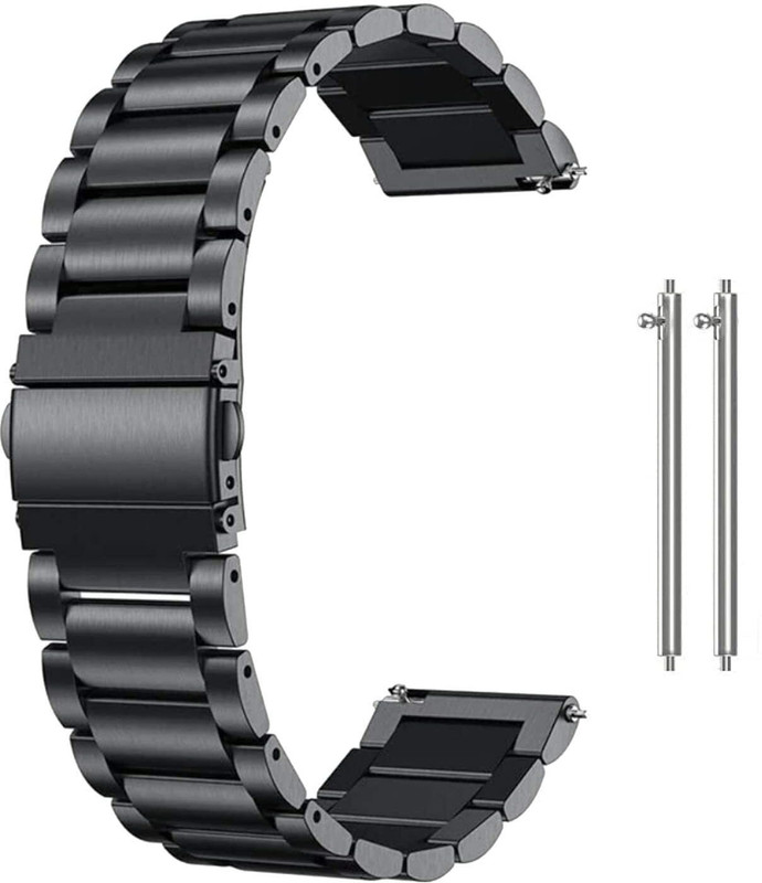 Sacriti Buckle Silicone Belt 22mm compatible with Noise Noisefit Active Sports Band 22 mm Stainless Steel Watch Strap(Black)