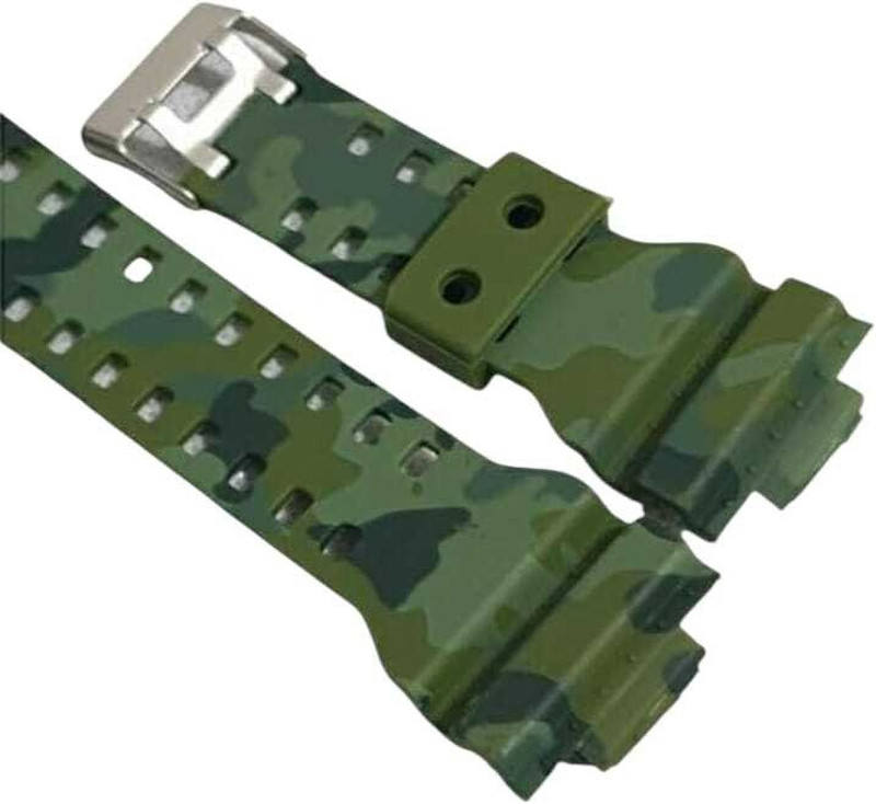 LUBA HIMT Resin Watch Strap compatible with CASIO, G-SHOCK GD-120, GA-100, GA-110, GA-100C 16 mm Resin Watch Strap(military Green)