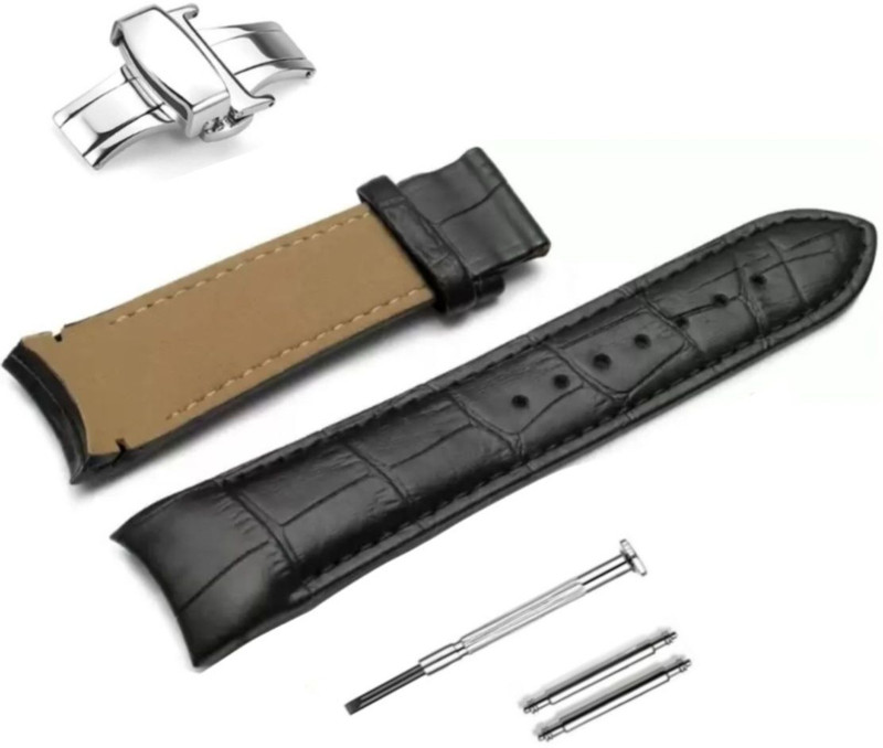 Bharasoft [TSCAL] Best Replacement for Tissot Couturier 1853,With LOCK and tool 22 mm Genuine Leather Watch Strap(Black)