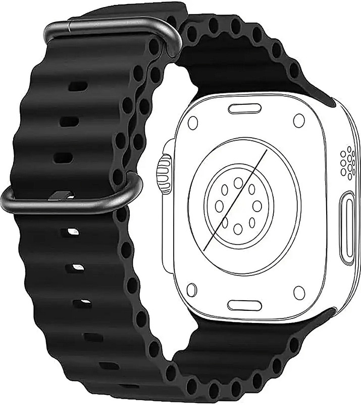Sacriti Watch Strap 42 44 45 49 MM Also For Series 8,7,6,5,4,3,2,1,SE 45 mm Silicone Watch Strap(Black)