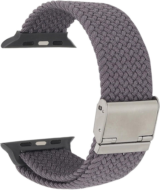 F5 SmartTech Braided Nylon Adjustable Strap for Watch 40–49mm, Series Ultra/8–4/SE Smart Watch Strap(Grey)