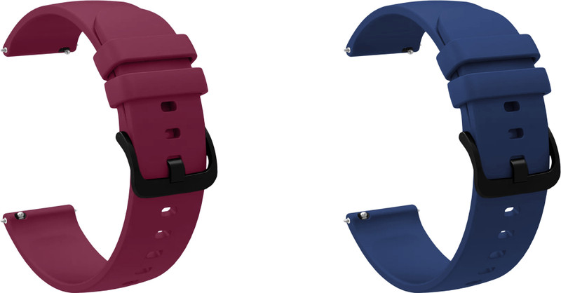 ACM Pack of 2 Strap Silicone Hook 22mm for New|Noise Noisefit|| Halo 2 Smartwatch 3726432 mm Silicone Watch Strap(Purple/Dark Blue)