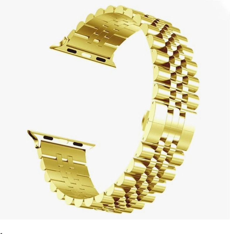 ARSH 5-Beads Shape Metal Strap Compatible Watch Straps Bands For Ultra Series 1 TO 8 44 mm Metal Watch Strap(Gold)