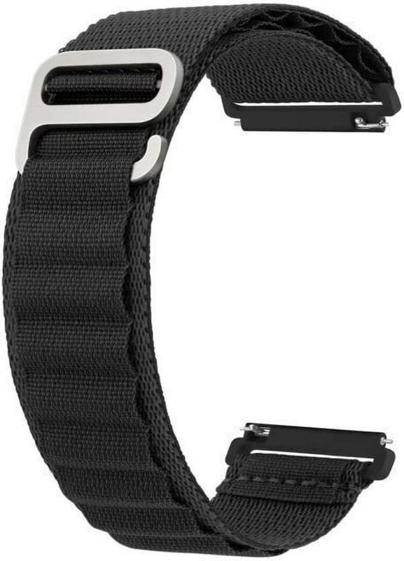 Creations Retail Alpine loop with g buckle strap for all 22 mm watches 22 mm Fabric Watch Strap(Black)