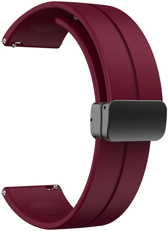 VmTradersVM Maroon 22mm magnetic watch strap is a replacement band for watches 22 mm Silicone Watch Strap(Maroon)
