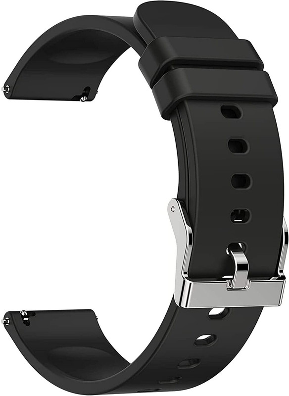 Zelfo Silicone Strap Compatible with Noise Colorfit Hexa Smart Watch Smart Watch Strap(Black)