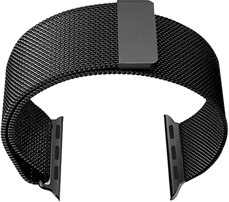 Like Star Strap For (T500,T55,T500+Pro,T500 Pro ,T100,T800,W26,W26+,i7 Max,i8 Pro Max) 45 mm Metal Watch Strap(WATCH NOT INCLUDED ( Black ))