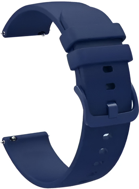 Firetook 22mm Replacement Soft Silicon Watch Belt (Compatible Watch List In Photo) 22 mm Genuine Leather Watch Strap(Navy Blue)