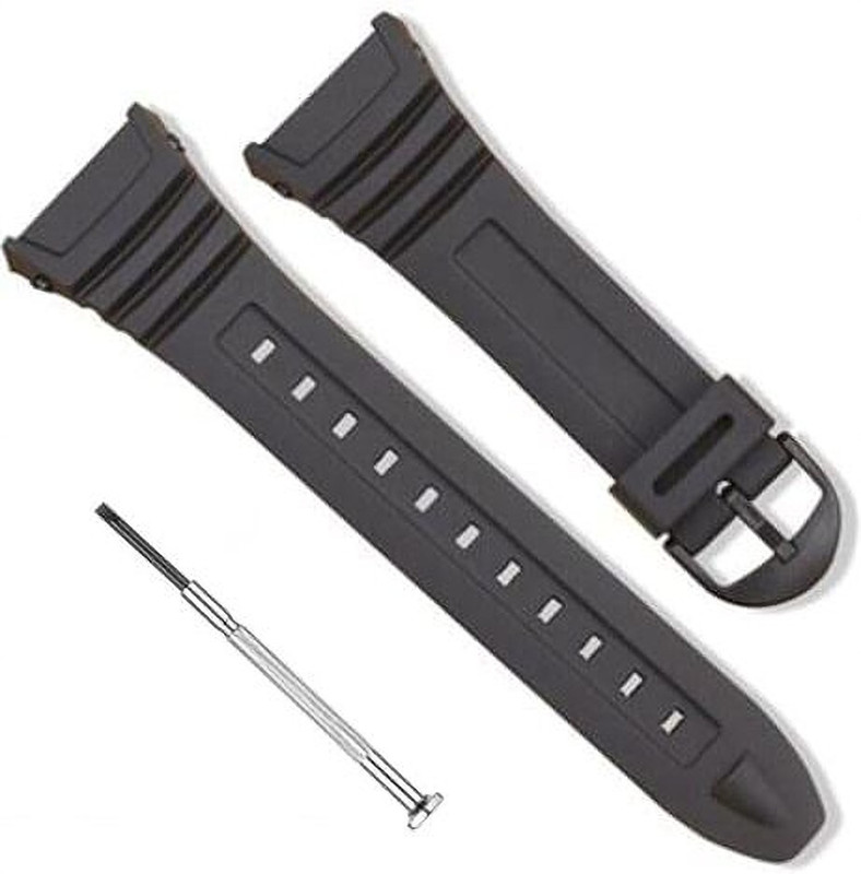 LUBA HIMT Resin Soft Strap Compatible With CASIO 3239 W-96H-1A 18 mm Resin Watch Strap(Black)