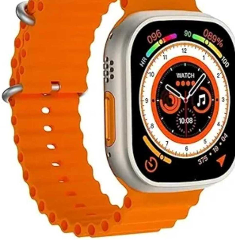 CHG T800 Ultra Smart Watch with Beautiful Strap, Bluetooth Calling Smart Watch, 42 mm Silicone Watch Strap(Orange)