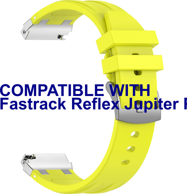 ACM Watch Strap Metal Hook Silicone 22mm for Pebble Axis Smartwatch Belt 3608467 mm Silicone Watch Strap(Lime Yellow)