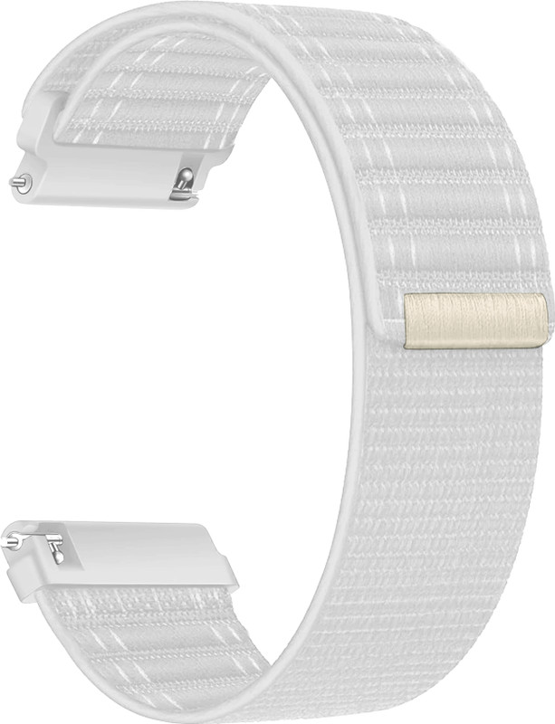 ACM Watch Strap Nylon Soft 22mm for French Connection Elite Fcsw07 Smartwatch Belt 3530496 mm Fabric Watch Strap(White)