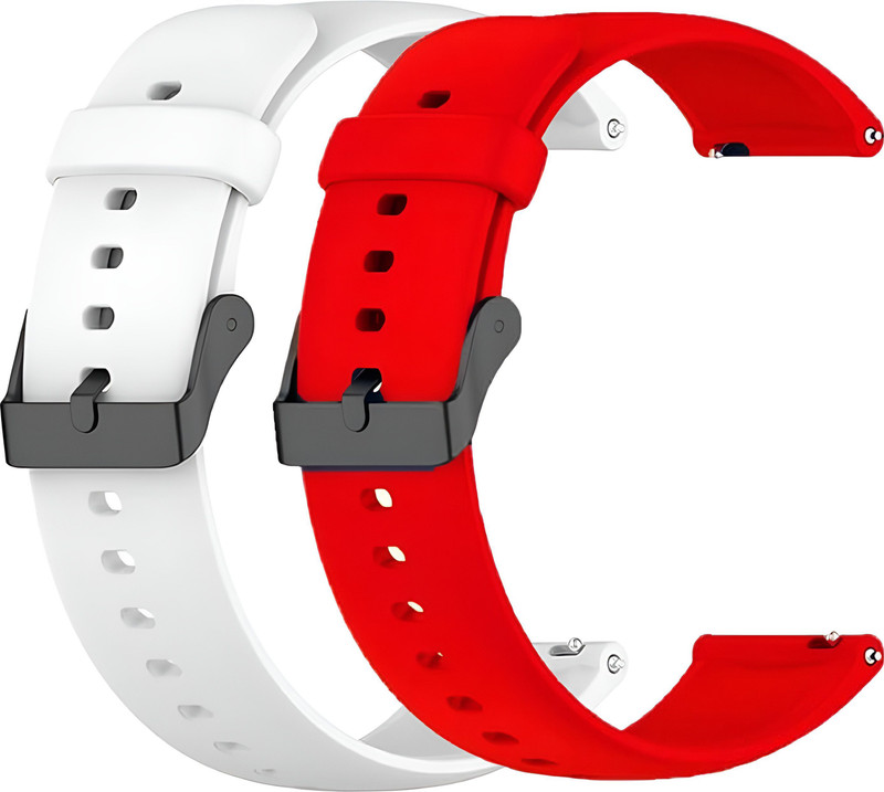 TRENDINGVIEW Premium 20mm Combo Watch Strap with Durable Buckle for Men & Women 20 mm Silicone Watch Strap(White, PINK GREEN)