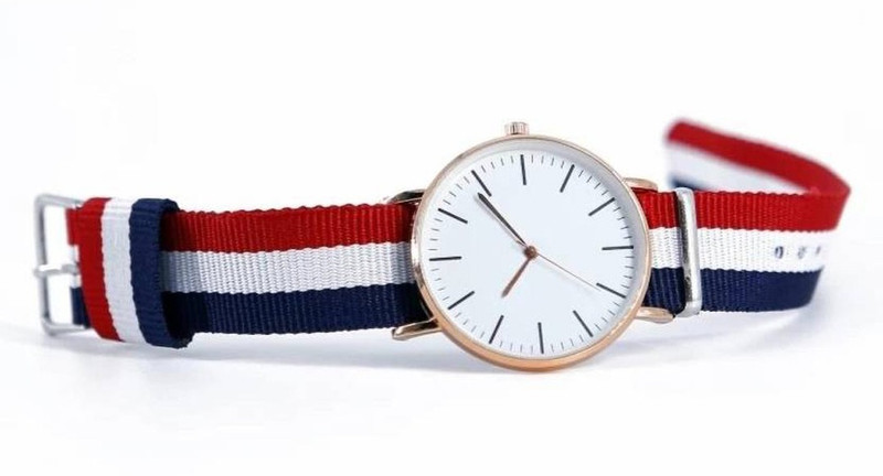 VAGHBHATT Watch-D4-05 35 mm Rubber Watch Strap(White, Red, Blue)