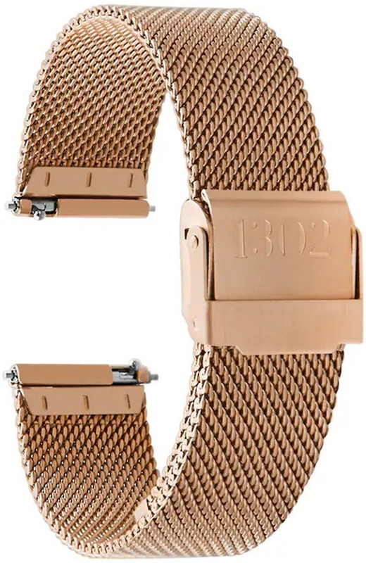 LUBA HIMT quick release 16MM classic superfine mesh polished Rose gold Bracelet 16 mm Stainless Steel Watch Strap(rose gold)