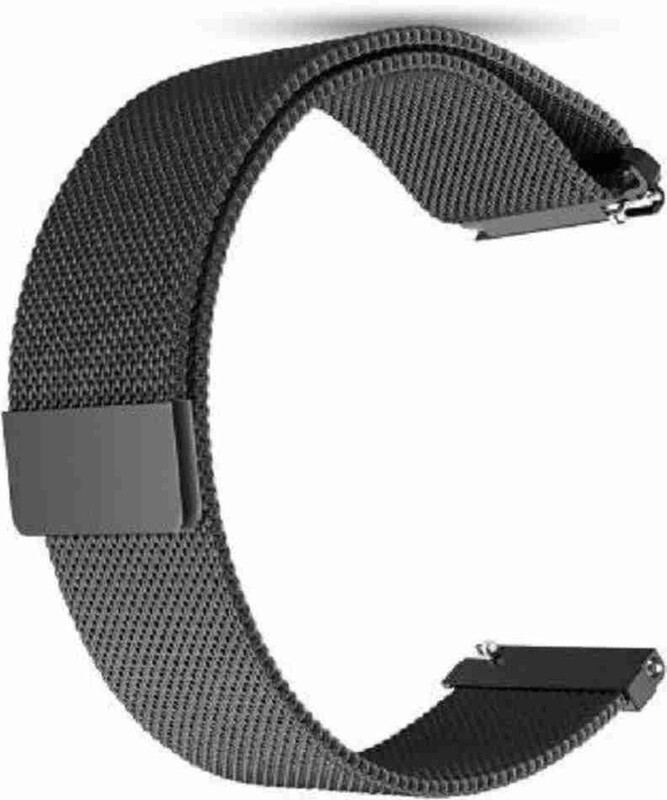 Creations Retail smartwatch magnetic band compatible with 20 mm watches_007 20 mm Metal Watch Strap(Black)