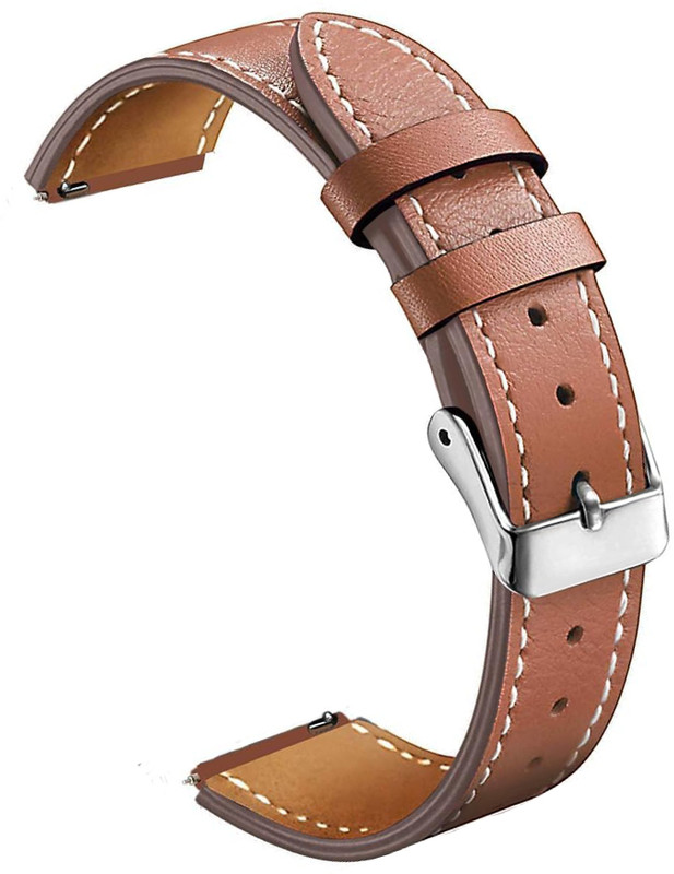 IIK Collection 22 MM Leather Strap Compatible with All watches 22 mm Synthetic Leather Watch Strap(Tan)