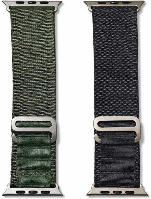 creative brothers Straps C 22 mm Fabric Watch Strap(Green,Black)
