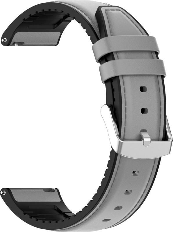 ACM Watch Strap Leather Silicone 20mm for Molife Sense 300 Smartwatch Belt Band 1704409 mm Synthetic Leather Watch Strap(Grey)