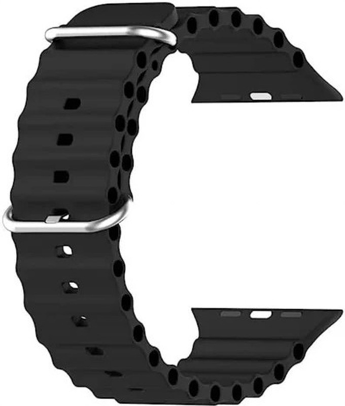 MIFKRT iWatch Band For Men Women, 49mm 45mm 44mm 42mm For iWatch Series Ultra 44 mm Silicone Watch Strap(Black)