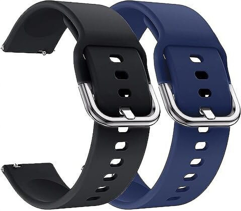 CHG Replacement Band 19mm Metal Buckle Silicon Compatible with Boat Storm 19 mm Silicone Watch Strap(Black, Blue)