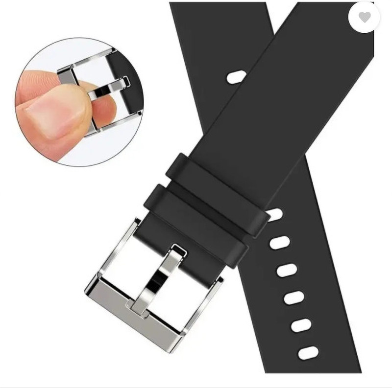 reboot 20mm Strap Compatible with all Watches 20 mm Silicone Watch Strap(Black)