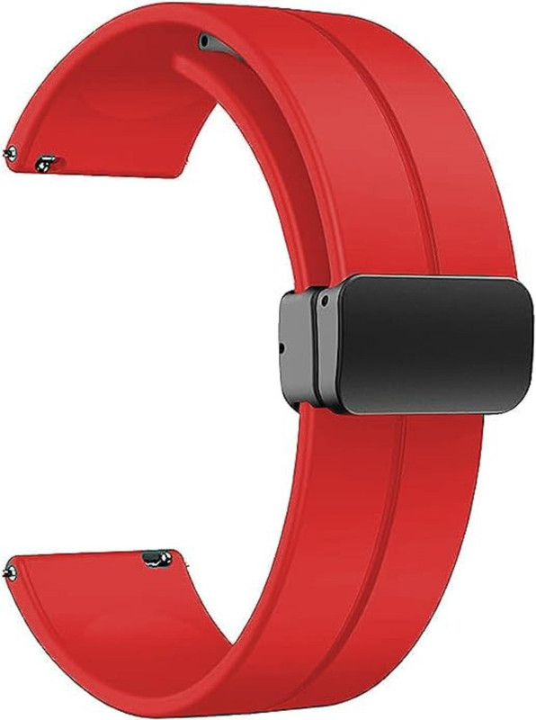 LORENZ MS-RED 22 mm Silicone Watch Strap(Red)