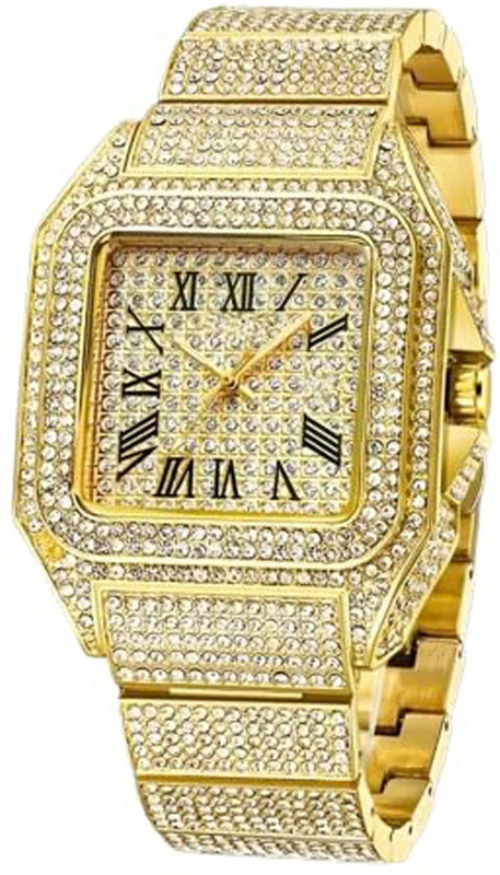 elivor Square Diamond Analog 1 Watch Winder(Gold)