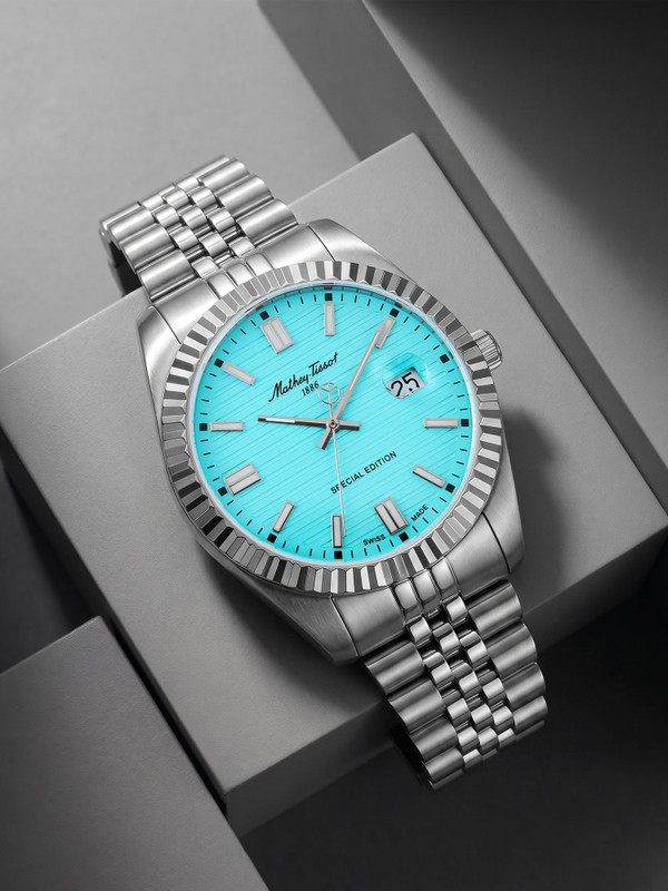 Mathey-Tissot Mathy III Swiss Made Special Edition Quartz Blue Dial Analog Watch  - For Men
