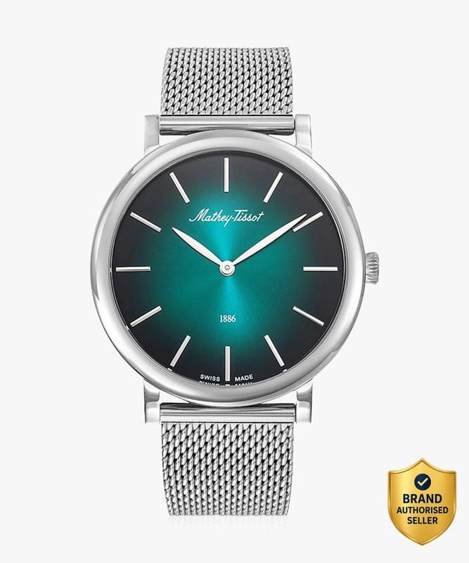 Mathey-Tissot Swiss Made Monsoon Quartz Ronda 515 Movement Green Dial Analog Watch - For Men
