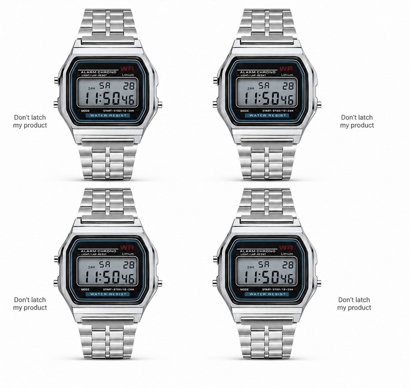 Timofy Waterproof silver Digital Watch Stopwatch Alarm Stainless Strap Trendy Chain Strap Series Digital Watch - For Men & Women