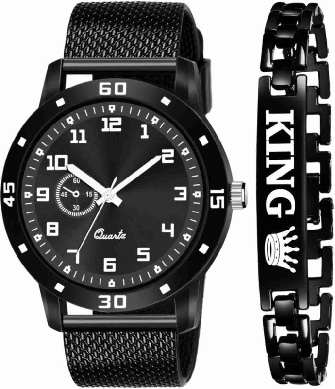 TERIZLA Side Bindi king bracelet Men Classic Analog Trending Watch With King Bracelet Combo Analog Watch  - For Boys