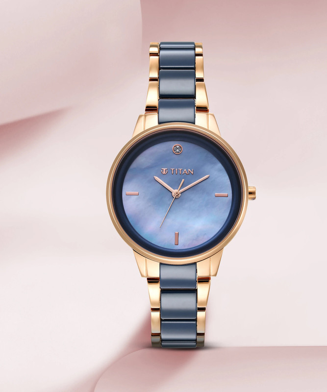 Titan Purple Ceramic Purple Ceramic Analog Watch - For Women