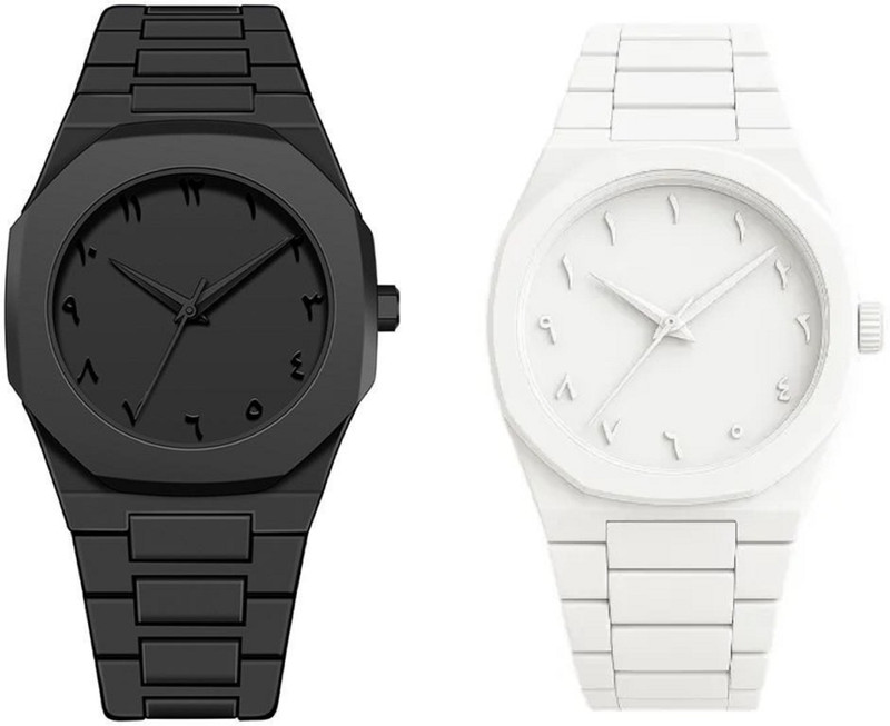 MAAN INTERNATIONAL ARABIC Elegance Arabic Series Black And White Arabic Numerals Dial & Plastic Strap Analog Watch  - For Men & Women