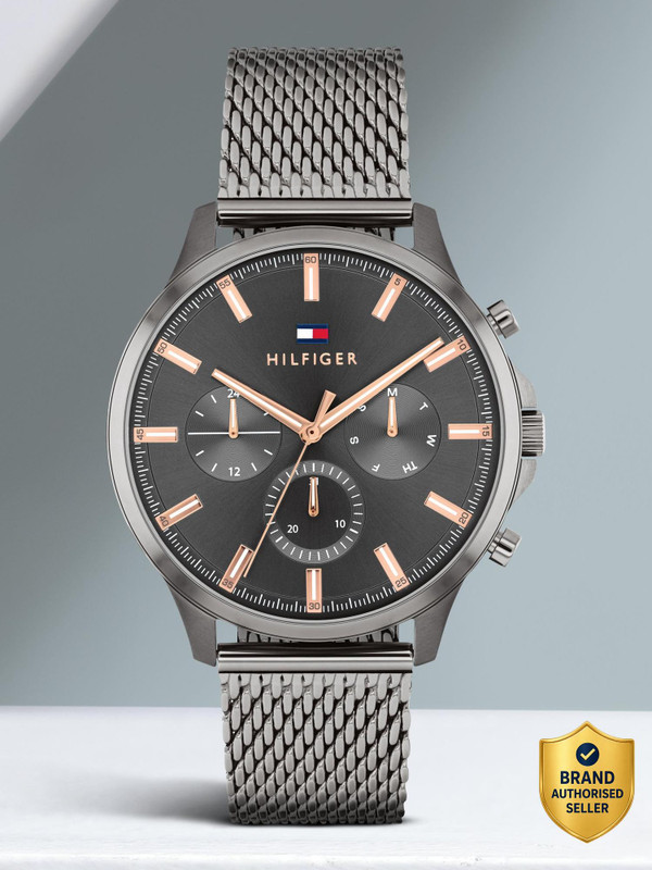 TOMMY HILFIGER Ryder Tommy Hilfiger Multifunction Grey Dial Grey Stainless Steel Strap Analog Watch - For Men