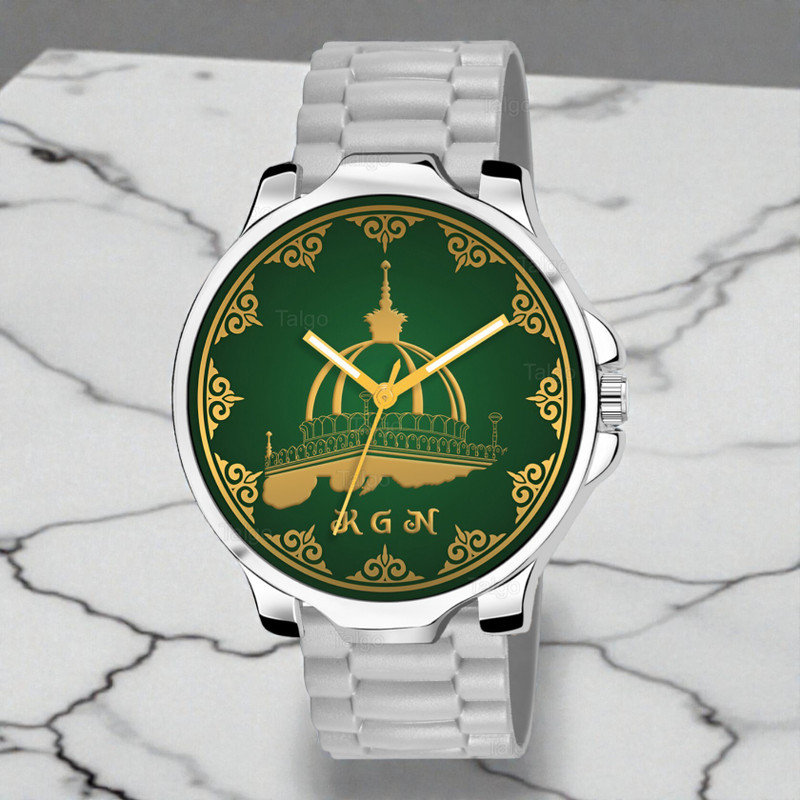 Krolexe IW008-3K-SIL-CDGRY Stylish KGN Dial Grey Silicone Strap Wrist Watch for Muslim Men and Boys Analog Watch  - For Boys