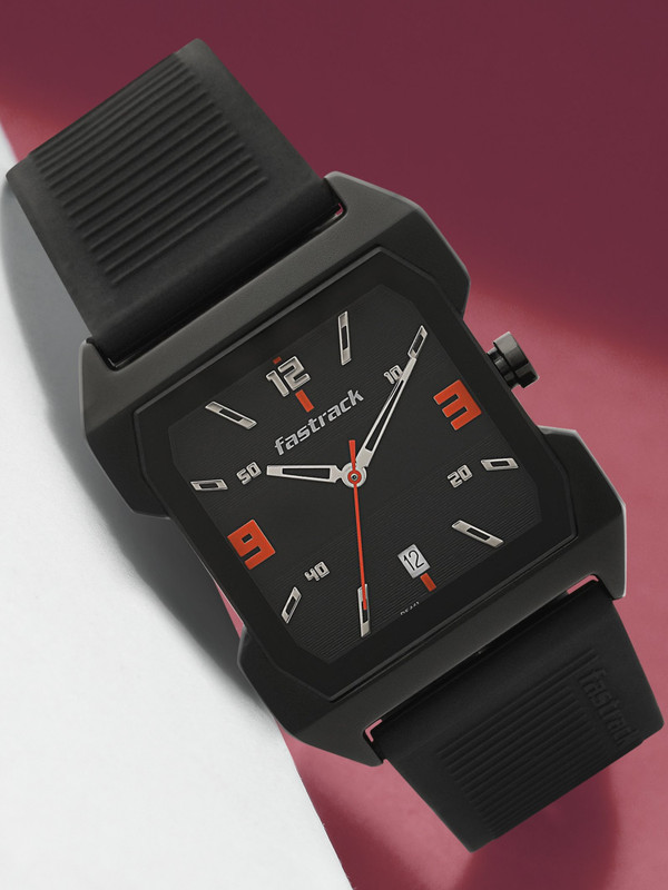 Titan Titan Octane Chronograph With Date Black Dial Black SS Strap Analog Watch  - For Men