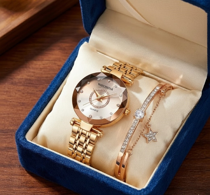 watchstar Elegant Rose Gold Watch & Bracelet Set Watch and Bracelet combo for women06 Analog Watch  - For Women
