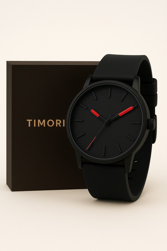 Timorix Modern FullBlack Quartz Full Black Dial Analog Watch for Men With Silicone Strap | Stylish Quartz | Analog Watch - For Men