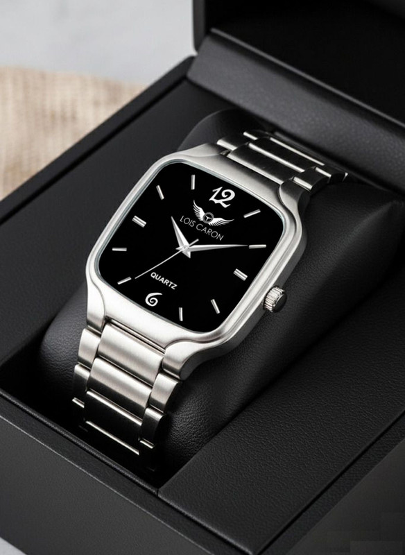 LOIS CARON LCS-8572 Elegant Series Square Quartz For /Boys Wrist Analog Watch - For Men