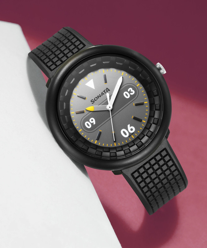 SONATA 77121PP03W F1 plastics Analog Watch  - For Men